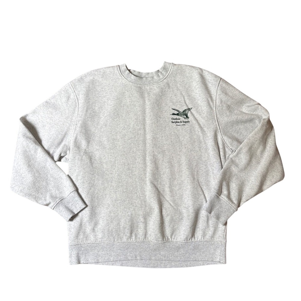 Old Navy Sweatshirt Mens Gray Outdoor Surplus Supply Duck Graphic SIZE L